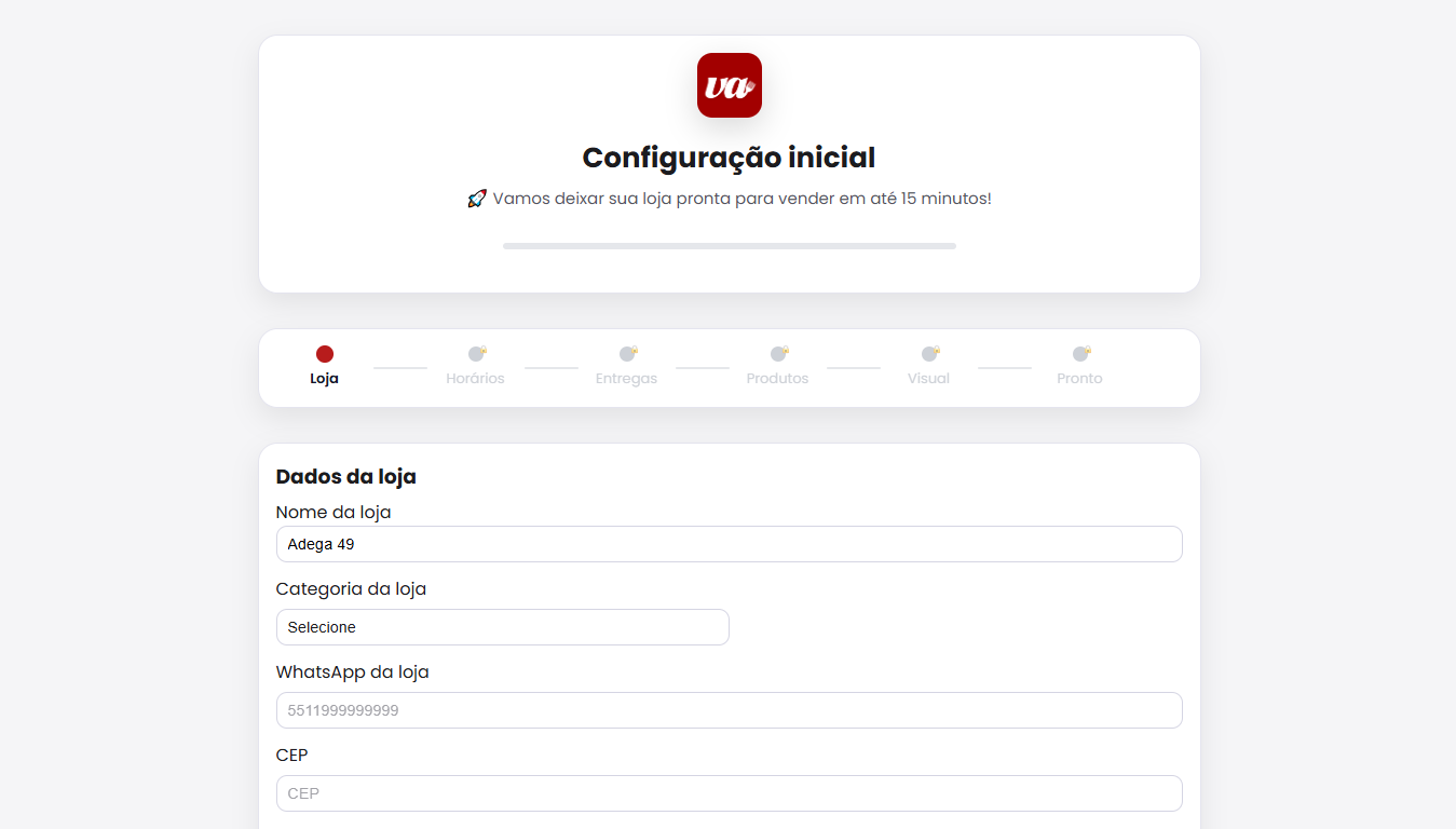 Painel administrativo VendeAki